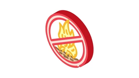 No open fire flame emergency isometric icon animation Stock Footage 327291771