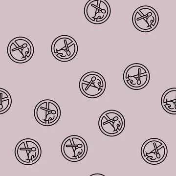 No open fire flame emergency line seamless pattern Stock Illustration