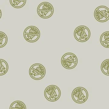 No open fire flame emergency line vector seamless pattern Illustrazione stock