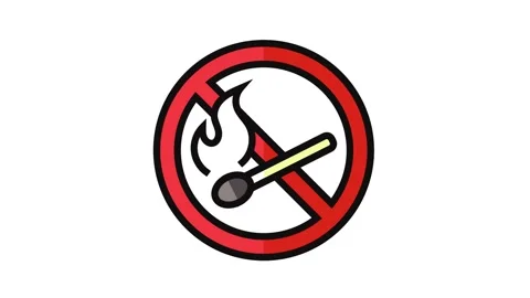 No open fire lighted match emergency color icon animation Stock Footage 326107591