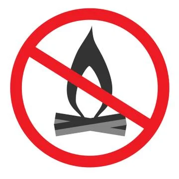 No open flame sign. No fire, No access with open flame prohibition sign. Stock Illustration