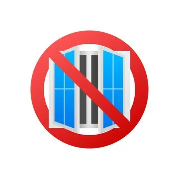 No open window icon on white background. Tick icon. Vector background. Illustrazione stock