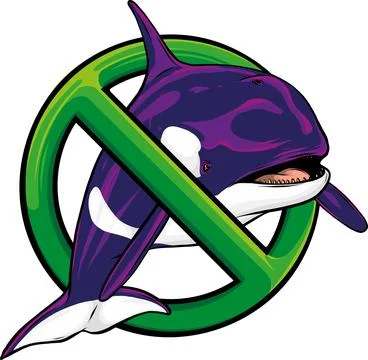 No orca sign icon vector illustration on white background Stock Illustration