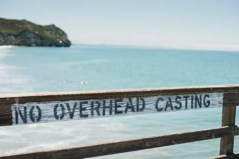 No overhead casting sign Stock Photos
