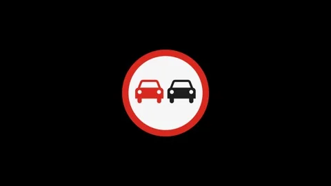 No overtaking. Danger part of the road. European road sign. Crosroad sign. .. Stock Footage 322967116