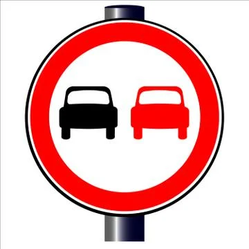 No Overtaking Stock Illustration