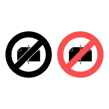 No pages, text icon. Simple glyph, flat vector of text editor ban, prohibitio Stock Illustration