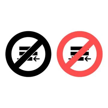 No paragraph, text icon. Simple glyph, flat vector of text editor ban, prohib Stock Illustration