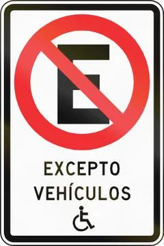 No Parking Except Disabled in Chile Stock Illustration
