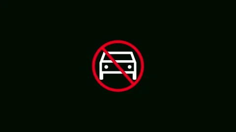 No parking Icon animation on black background . Restricted parking No parki.. 스톡 동영상 340408245