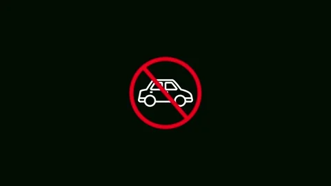 No parking Icon animation on black background . Restricted parking No parki.. Stockbeeldmateriaal 340601248