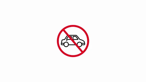 No parking Icon animation on white background . Restricted parking No parki.. Video stock 340408244