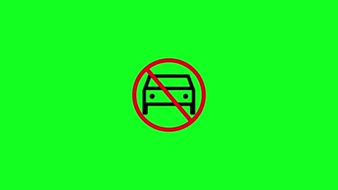 No parking Icon animation on white background . Restricted parking No parki.. Vidéo 340601249