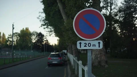 No parking limit information for road users. French Highway Code signage 動画素材 252108241