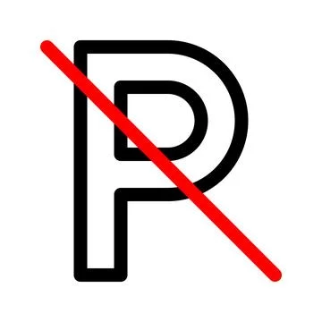 No parking line icon. Vector graphics Stock Illustration