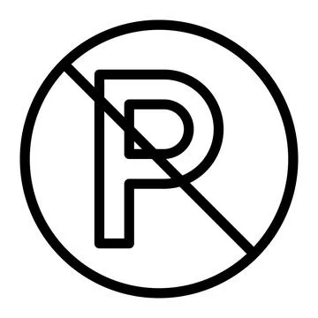 No parking line icon. Vector graphics Stock Illustration