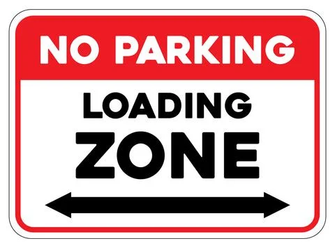 No parking Loading zone road sign Stock Illustration
