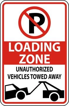 No Parking Loading Zone Sign On White Background Stock Illustration