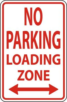 No Parking Loading Zone Sign On White Background Stock Illustration