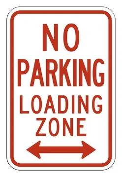 No parking loading zone sign, R7-6, US road sign 库存插图