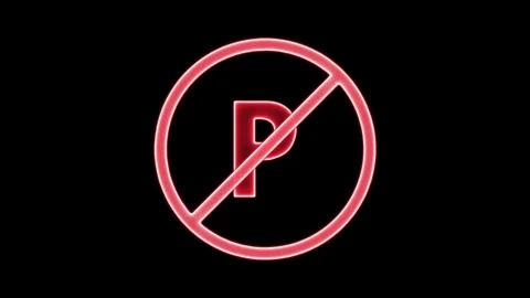 No parking on red background, not allow to parking signal motion design. Do.. Stock Footage 304190115