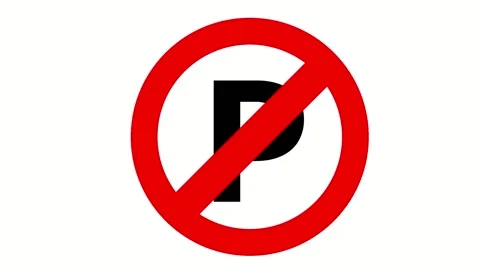 No parking road sign blinking animation on white background Stock Footage 238466576