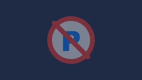 No Parking Sign Animation Changing Colors. Stock Footage 333373783