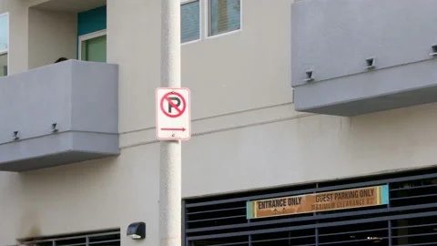 No Parking Sign Stock Footage 237842929