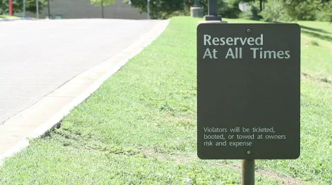 No Parking Sign Pan Stock Footage