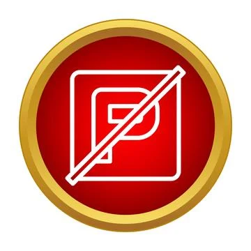 No parking sign on red background prohibiting vehicles Stock Illustration
