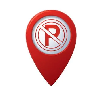 No parking symbol map pointer Stock Illustration