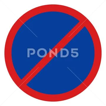No parking traffic sign vector blue background Illustration #119913708