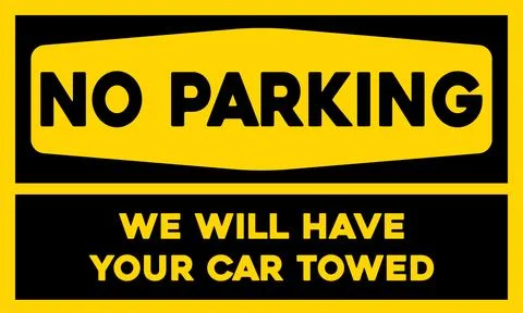 No parking warning sign Stock Illustration