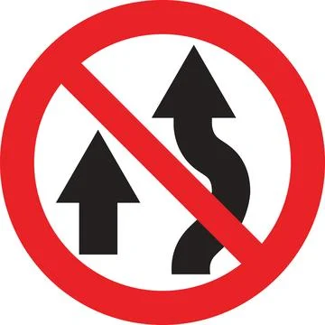 No Passing Overtaking Prohibited Sign Stock Illustration