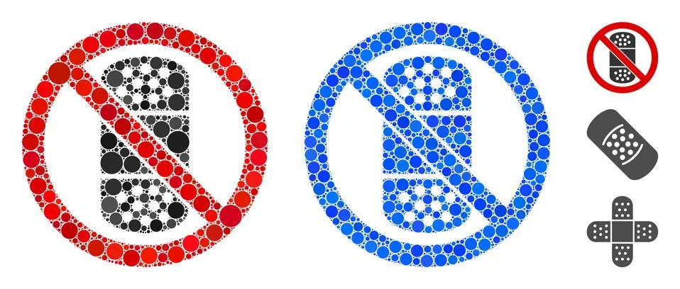 No Patch Composition Icon of Spheric Items Ilustración de archivo