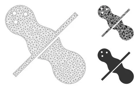 No Peanuts Vector Mesh Carcass Model and Triangle Mosaic Icon Illustrazione stock