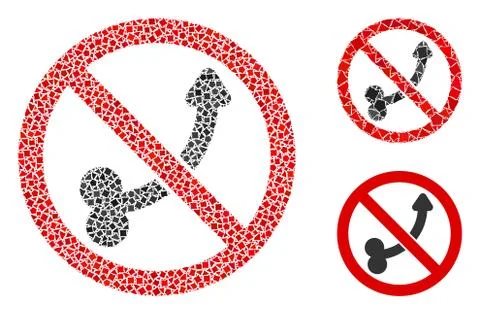 No Penis Erection Composition Icon of Unequal Elements Illustrazione stock