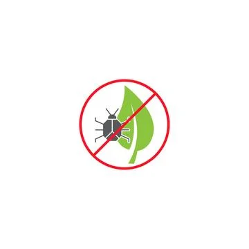 No pests on leaf, pest control. Vector icon outline template Stock Illustration