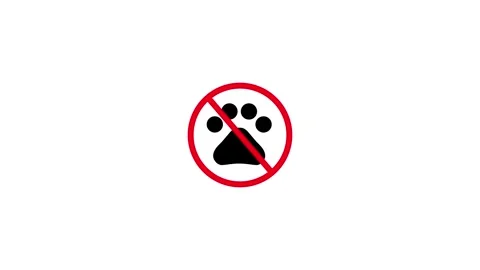 No pets allowed sign animation on white background. No pets allowed in the .. Stock Footage 341516211