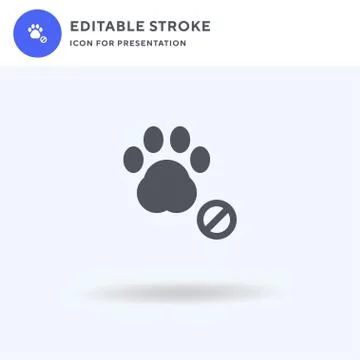 No Pets icon vector, filled flat sign, solid pictogram isolated on white, logo イラスト素材