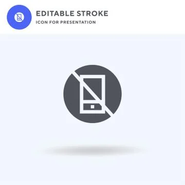 No Phone icon vector, filled flat sign, solid pictogram isolated on white, logo 스톡 일러스트