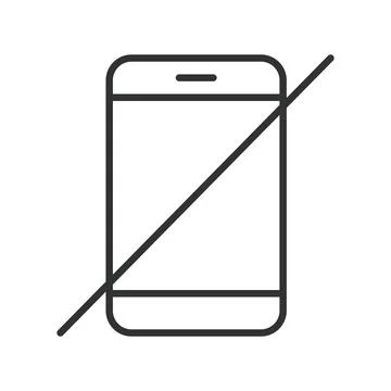 No phone smartphone icon in line design. no phone, restriction, disable device Illustrazione stock