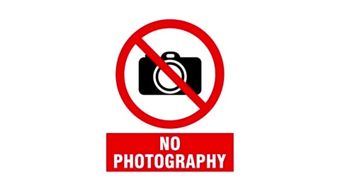 No Photography Warning Sign Animation on White Background 库存影片 336834069