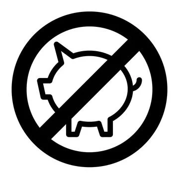 No pig glyph icon vector illustration isolated on white background Stock Illustration