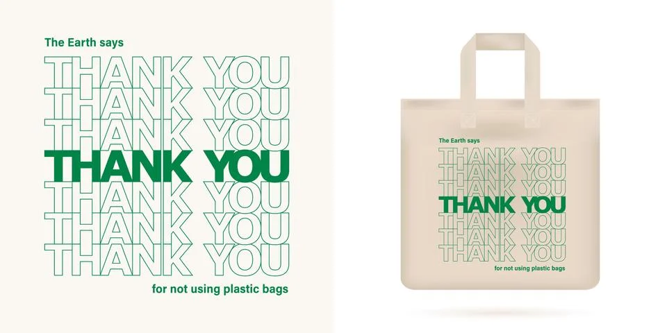 No plastic bag concept. Reduce, reuse concept. Illustration