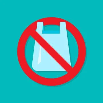 No plastic bag flat icon Stock Illustration