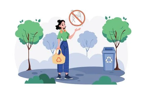 No Plastic Bag Illustration concept on white background Ilustración de archivo