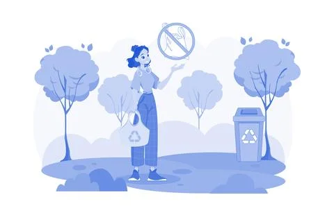 No Plastic Bag Illustration concept on white background Ilustración de archivo