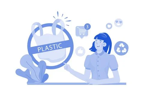 No Plastic Bag Illustration concept on white background Ilustración de archivo