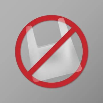 No plastic bag slogan, vector illustration Stock Illustration
